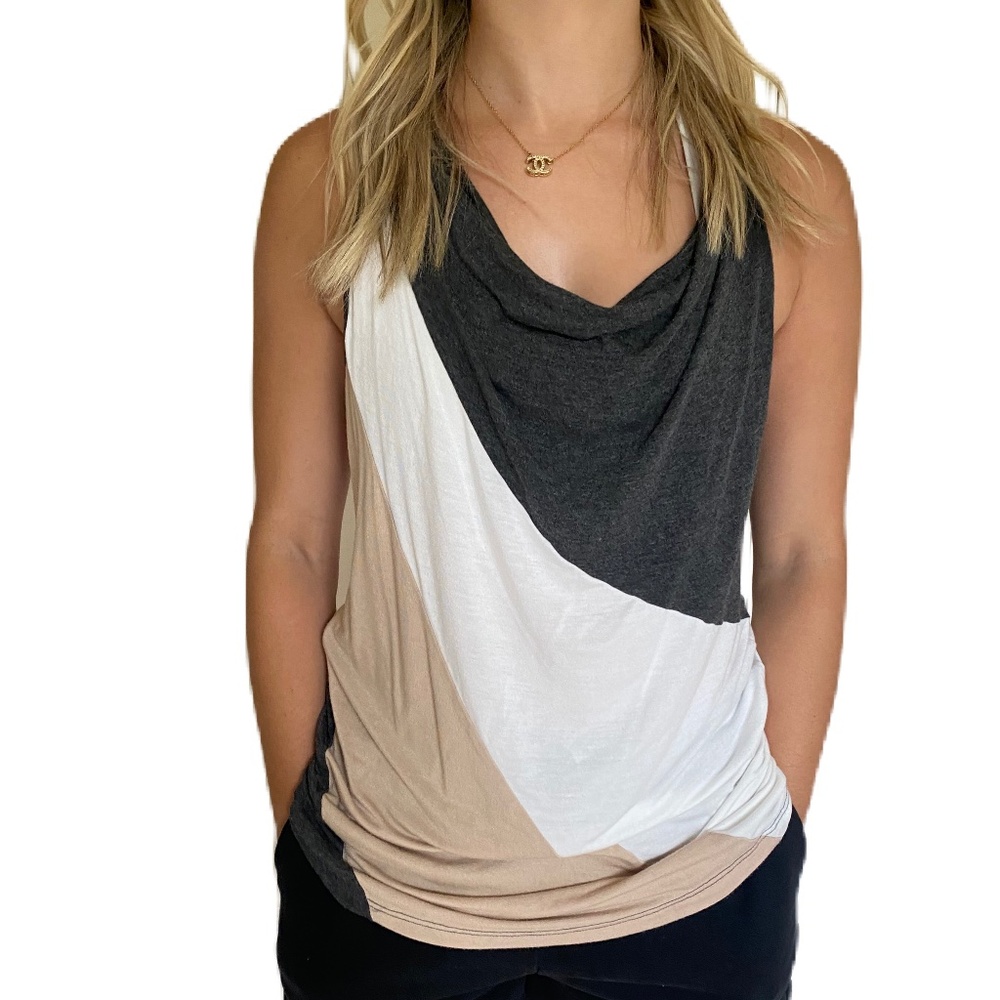 Fenn Wright Manson tank top white tan gray M